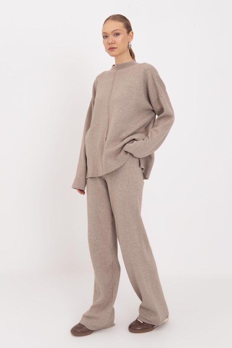 Wide Leg Knitted Trousers