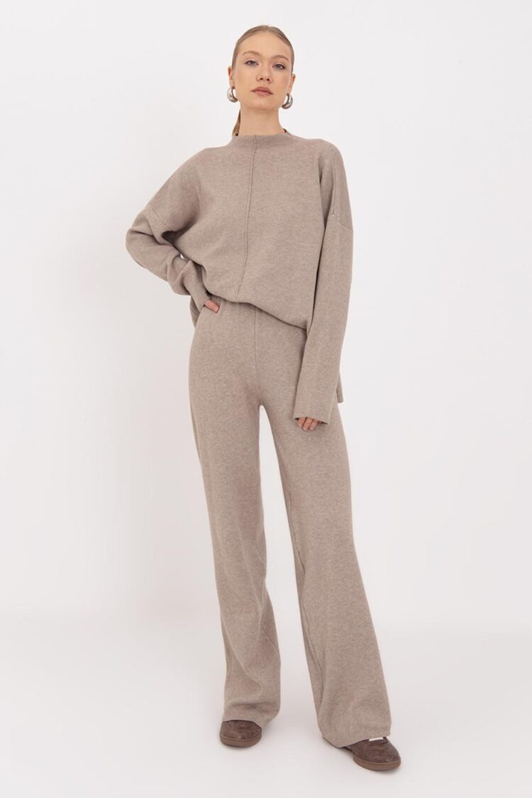 Wide Leg Knitted Trousers