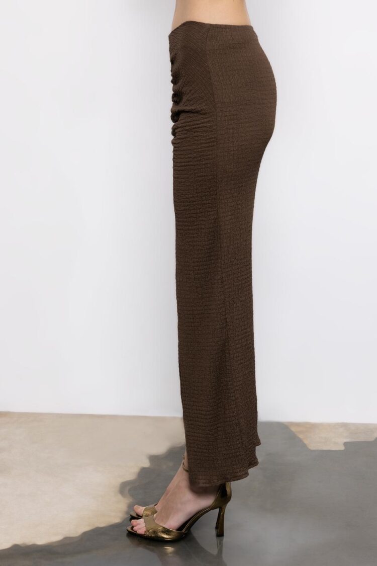 Gathered Textured Midi Skirt