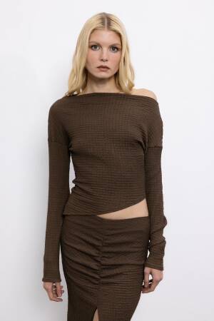 Gathered Textured Midi Skirt - BSL - Globality Store - Women Clothes Wholesale Turkey