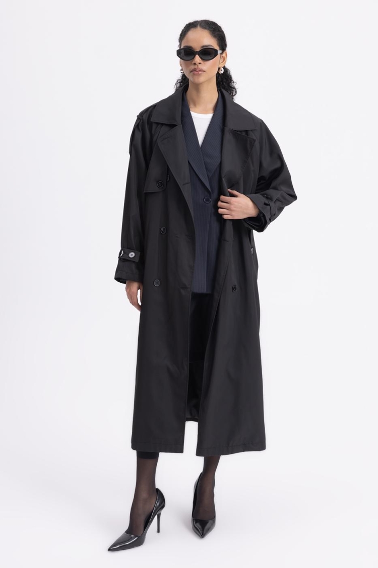 Water Repellent Oversize Lined Trench Coat