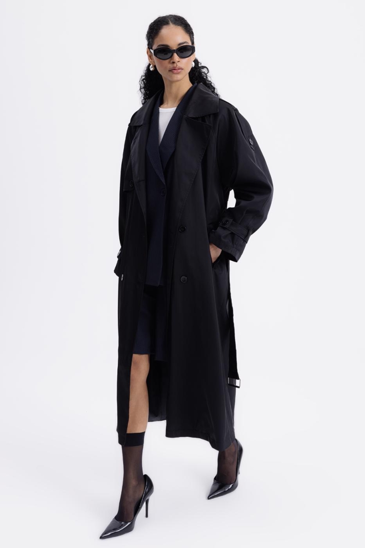 Water Repellent Oversize Lined Trench Coat