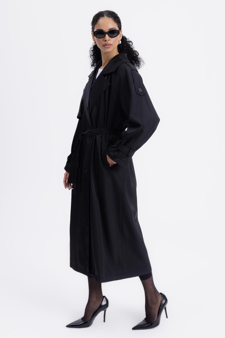 Water Repellent Oversize Lined Trench Coat