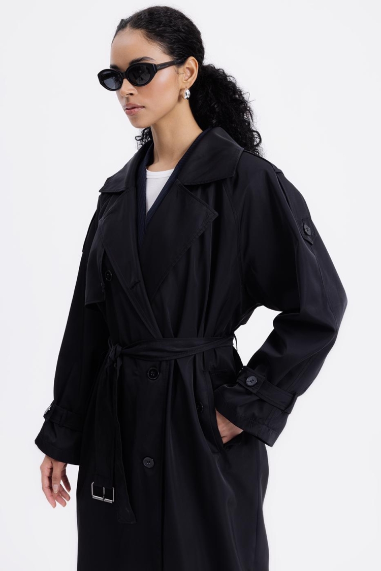 Water Repellent Oversize Lined Trench Coat