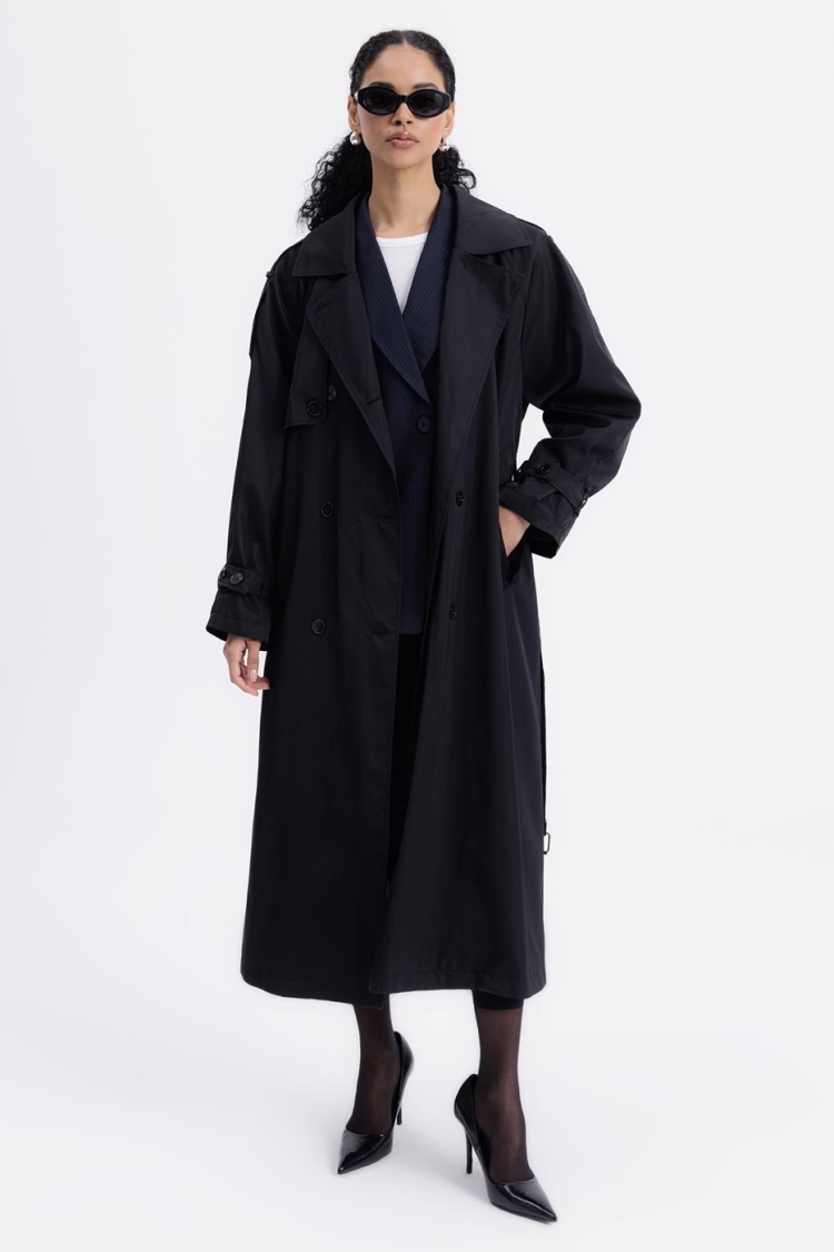 Water Repellent Oversize Lined Trench Coat - BSL - Globality Store - Women Clothes Wholesale Turkey