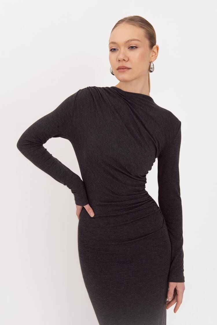 Draped Midi Dress