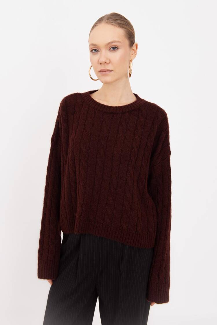 Braided Sweater - BSL - Globality Store - Women Clothes Wholesale Turkey