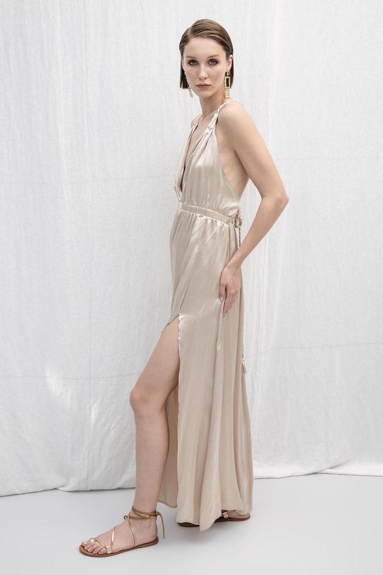 Backless Satin Dress