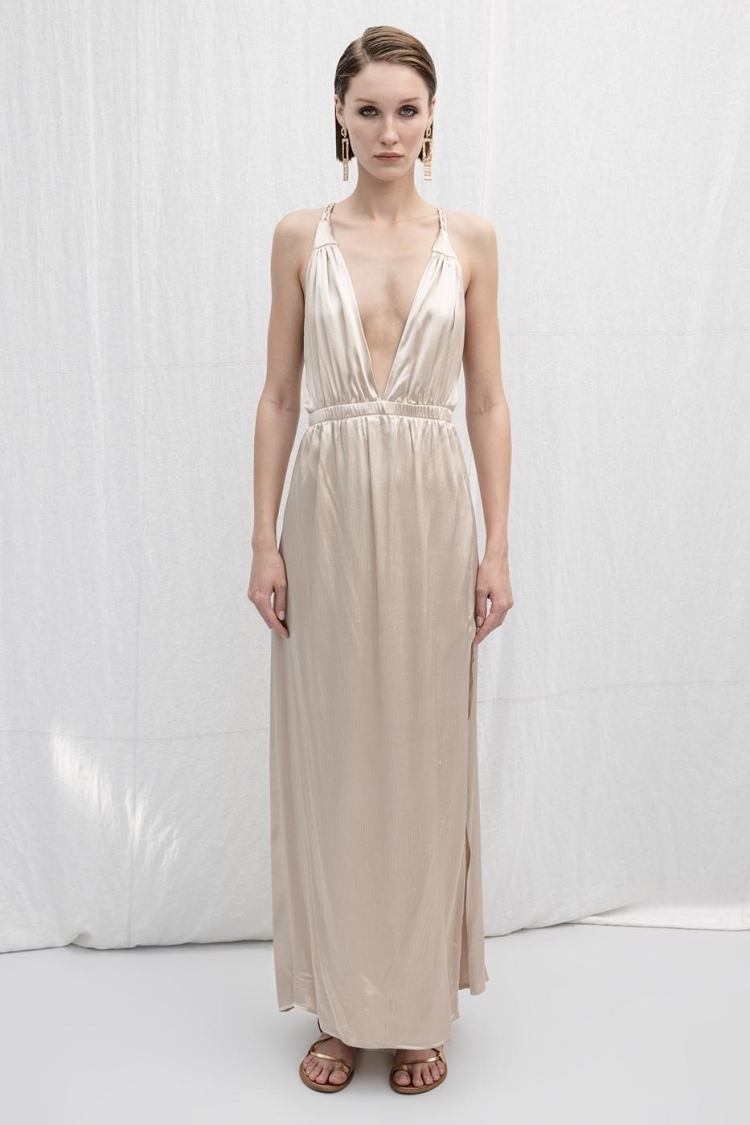 Backless Satin Dress