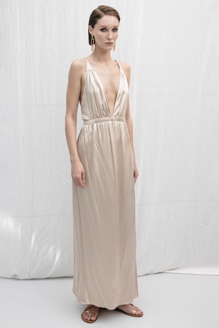 Backless Satin Dress