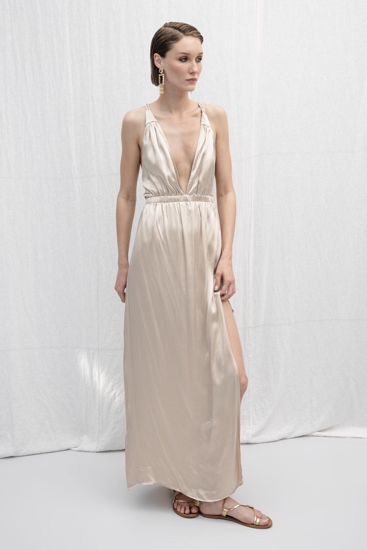 Backless Satin Dress