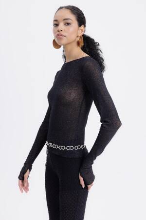 Boat Neck Tulle Top - BSL - Globality Store - Women Clothes Wholesale Turkey