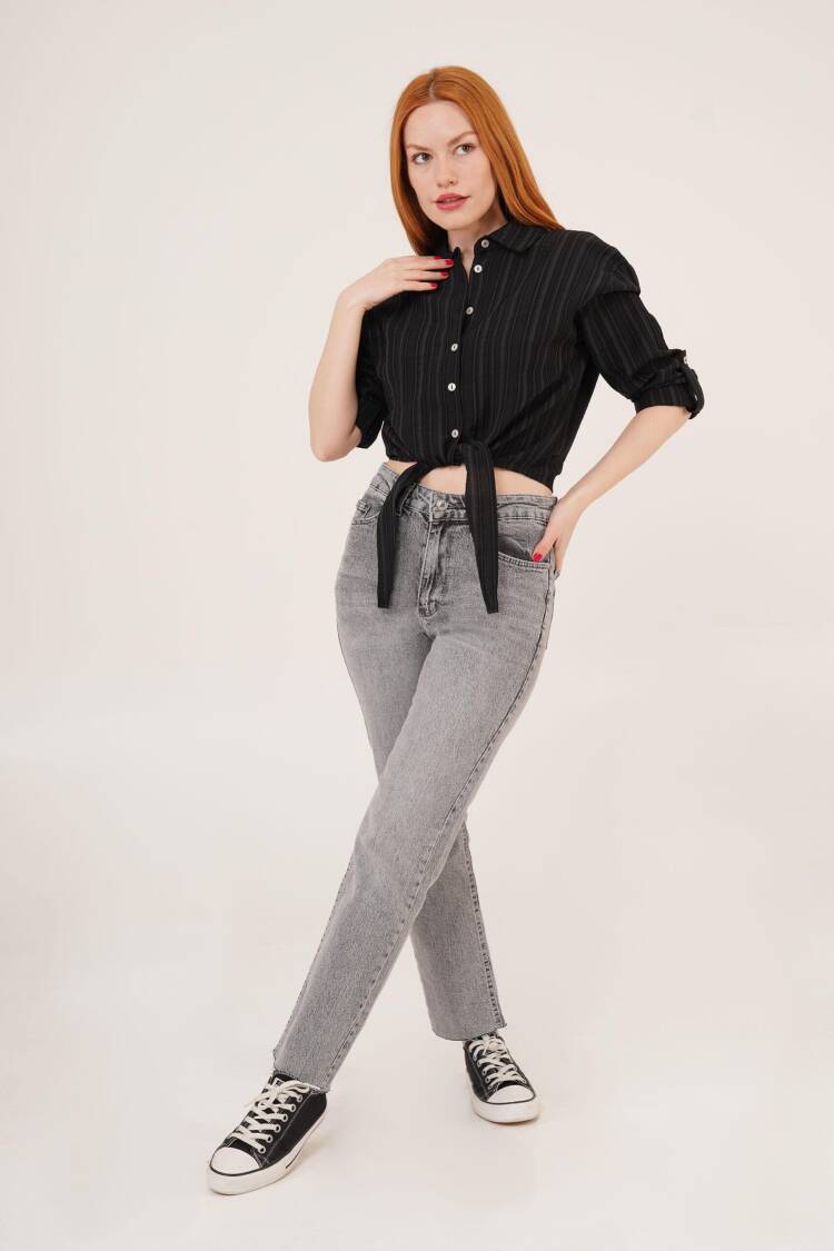 Tie Up Detailed Crop WholesaleShirt