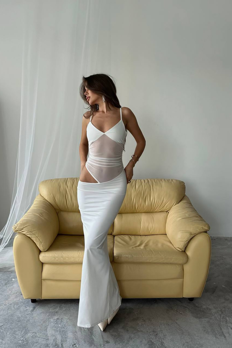 Maxi Waist Tulle Design Dress