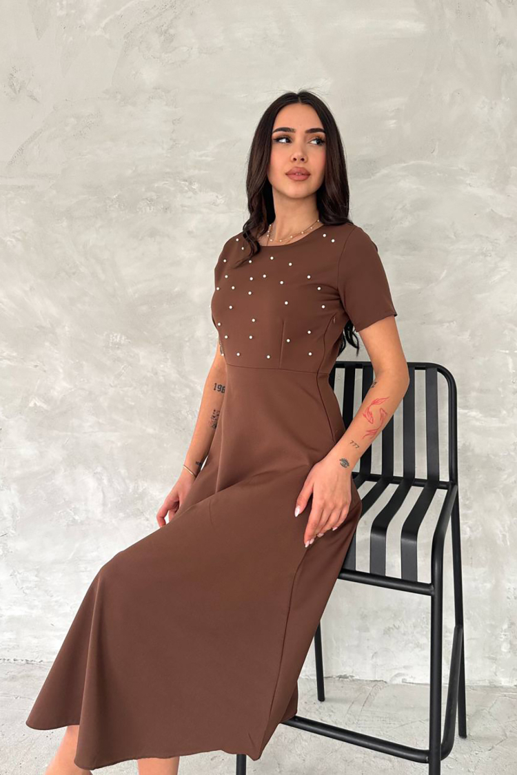 Pearl Detailed Midi Dress