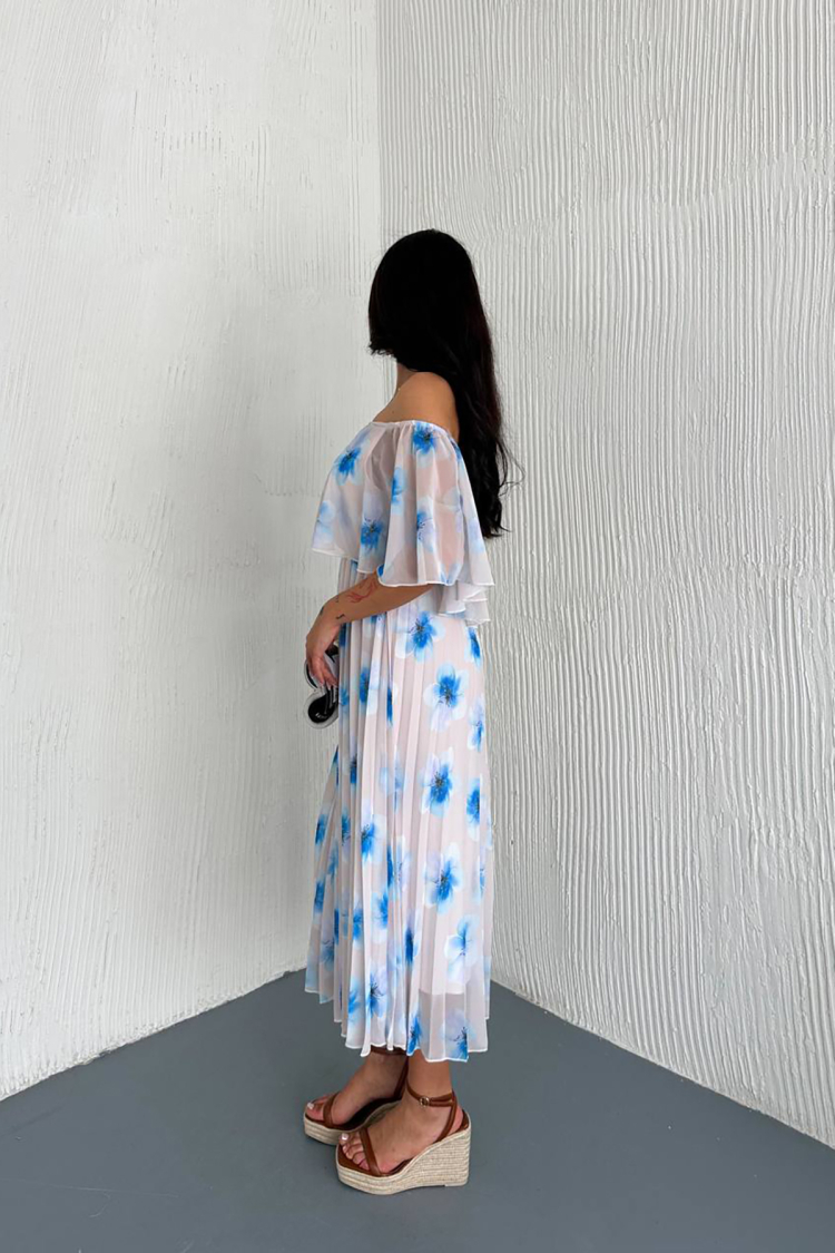Madonna Neckline Chiffon Dress