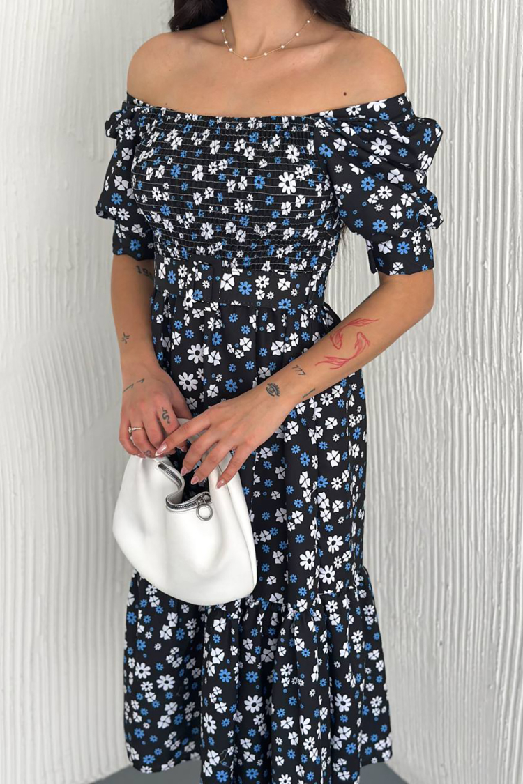 Floral Print Summer Dress With Belt
