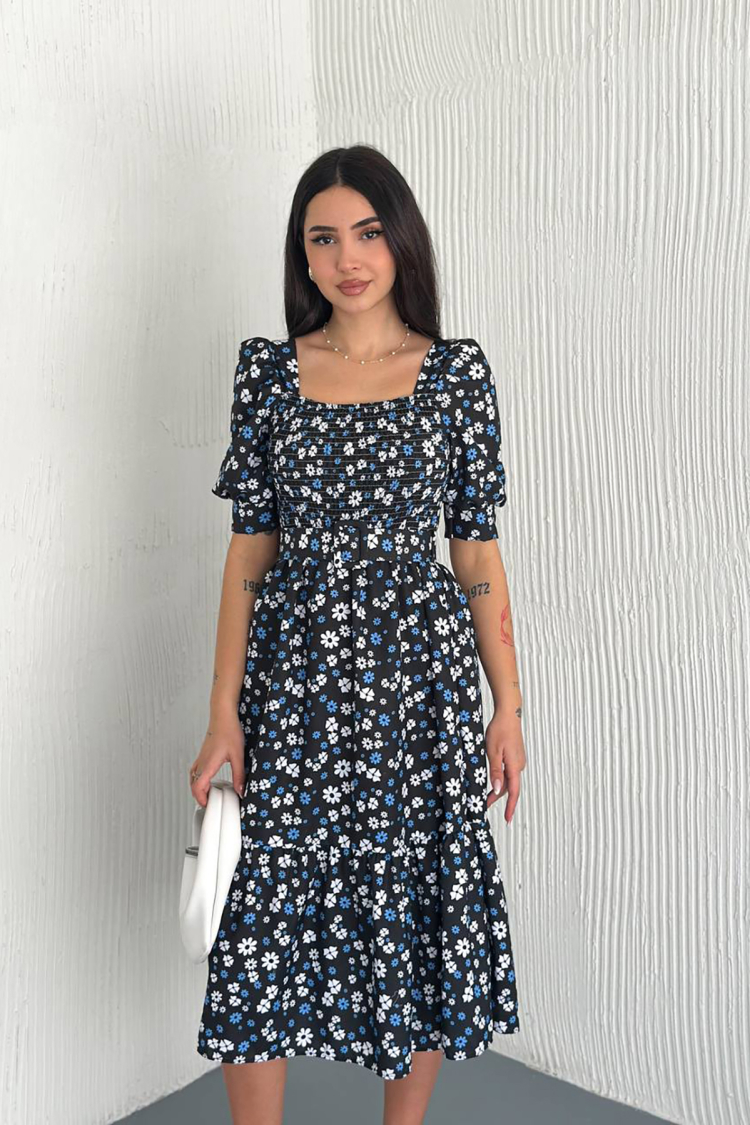 Floral Print Summer Dress With Belt