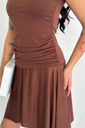 Lycra Mini Size Asymmetric Dress - Mode Roy - Globality Store - Women Clothes Wholesale Turkey