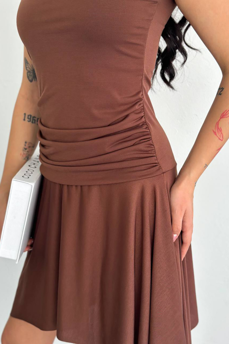 Lycra Mini Size Asymmetric Dress