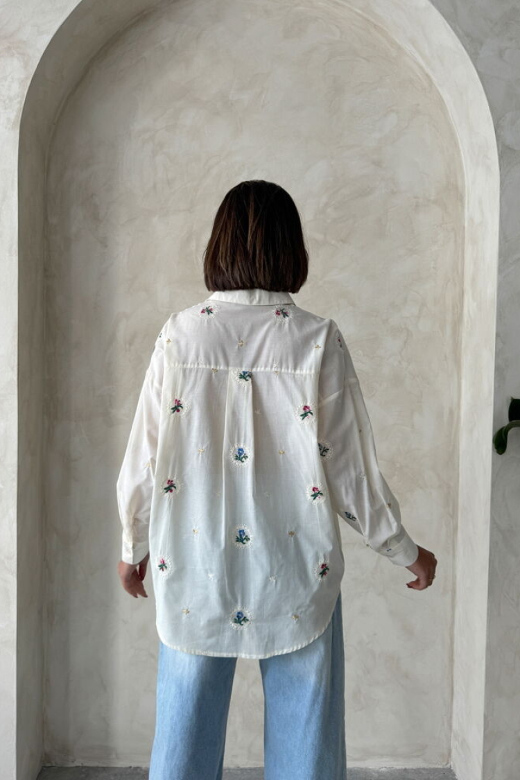 Embroidered Shirt - Stone