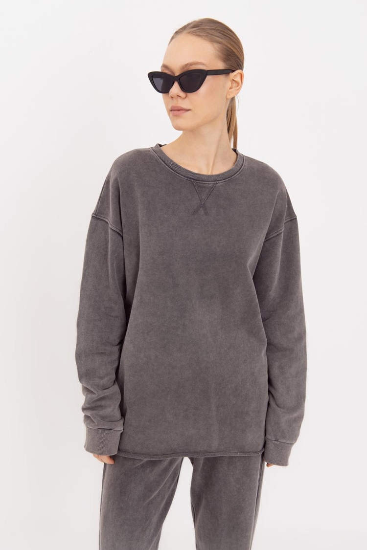 Washable Printed Sweatshirt - Anthracite