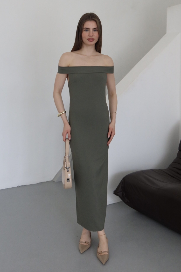 Polyviscose Dress With Back Neckline - My Fashion - Globality Store - Women Clothes Wholesale Turkey
