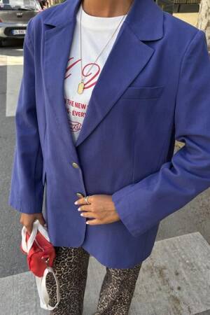 Gold Buttoned Blazer Jacket - Sobe Istanbul - Globality Store - Women Clothes Wholesale Turkey