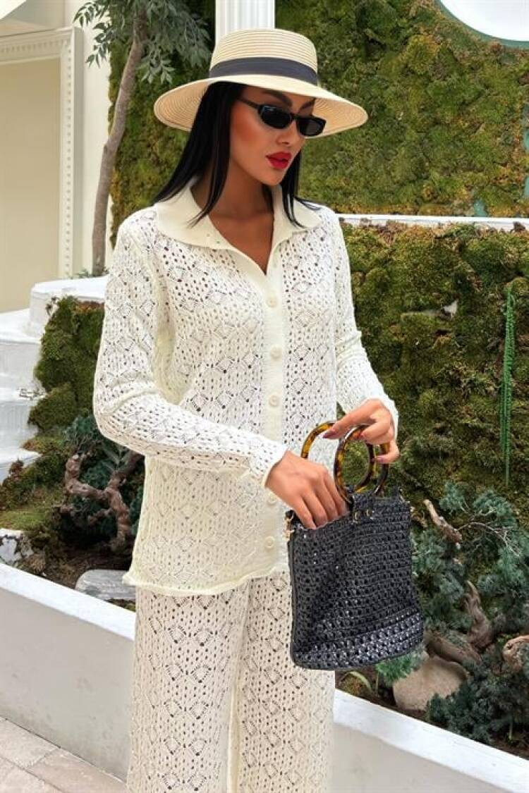 Knit Fabric Transparent Two Piece Suit