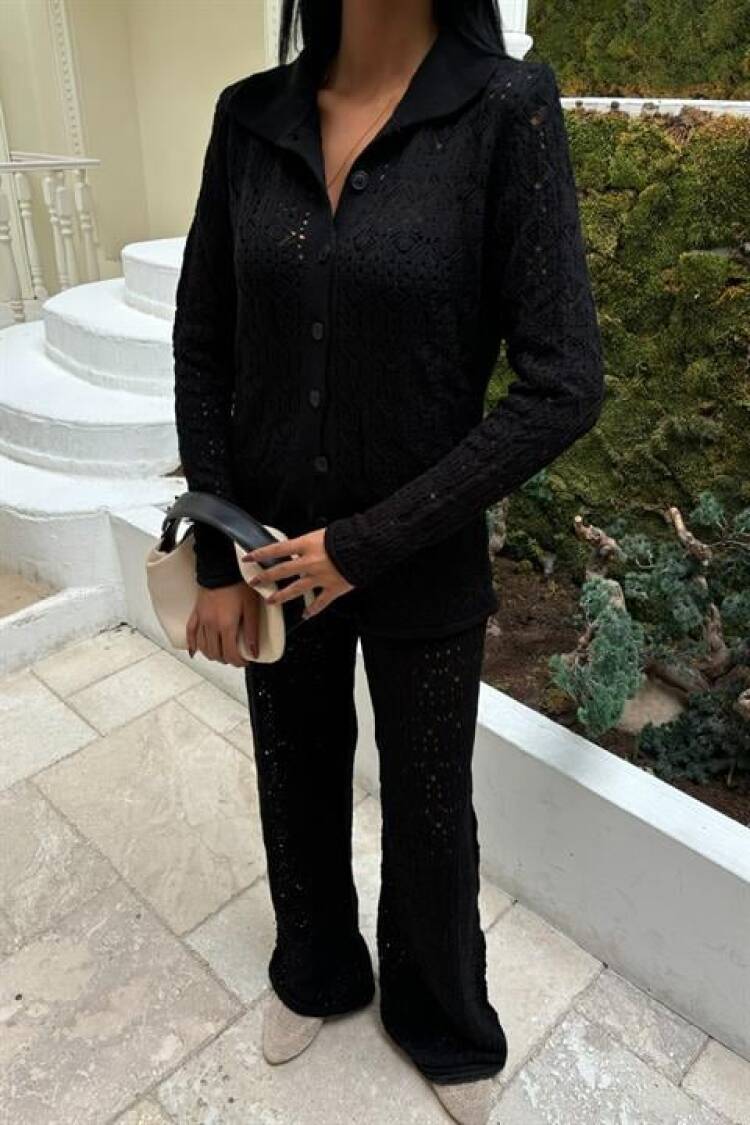 Knit Fabric Transparent Two Piece Suit
