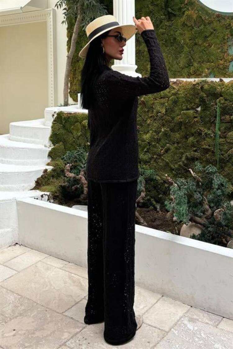 Knit Fabric Transparent Two Piece Suit