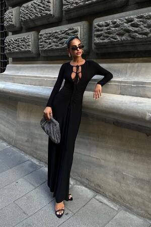 Long Low Cut Dress - Sobe Istanbul - Globality Store - Women Clothes Wholesale Turkey