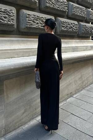 Long Low Cut Dress - Sobe Istanbul - Globality Store - Women Clothes Wholesale Turkey