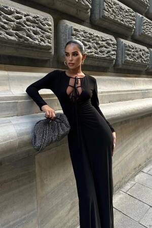Long Low Cut Dress - Sobe Istanbul - Globality Store - Women Clothes Wholesale Turkey