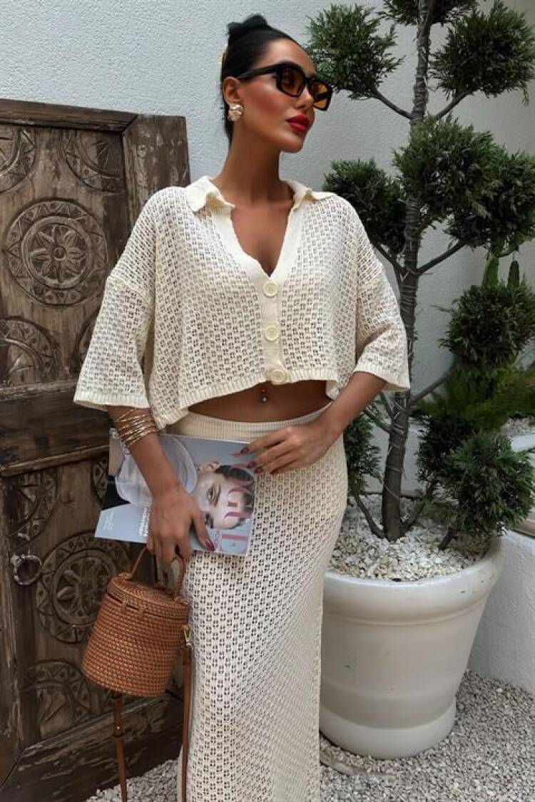 Openwork Skirt Set