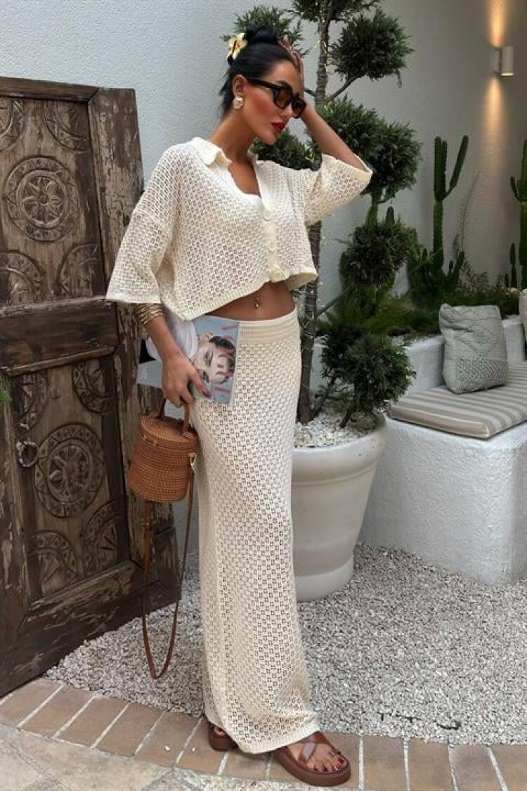 Openwork Skirt Set