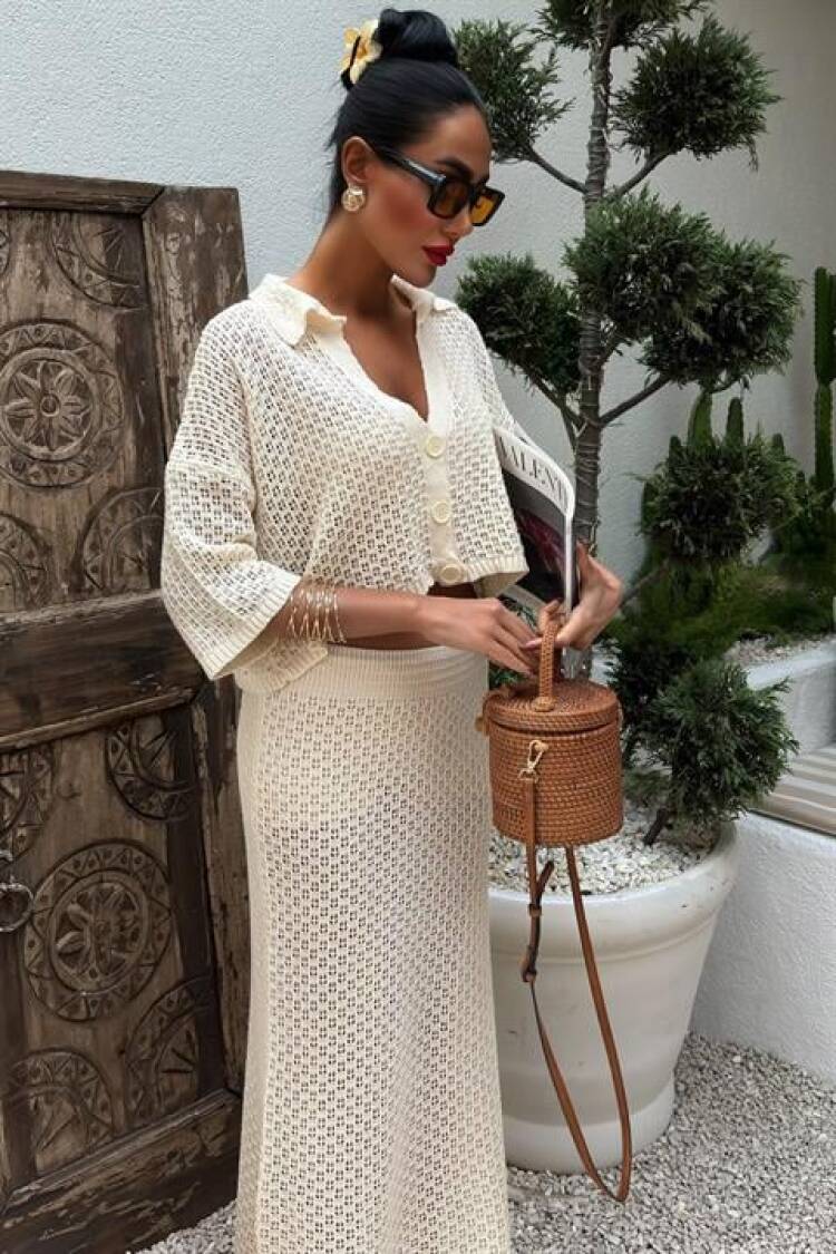 Openwork Skirt Set