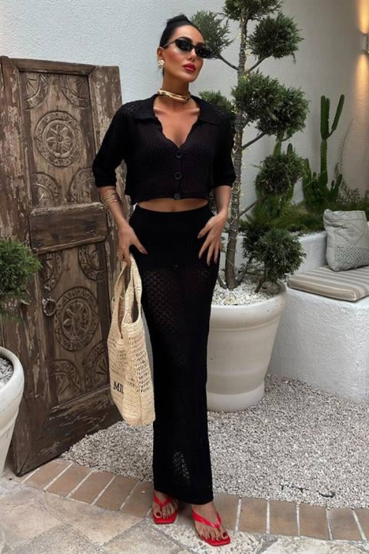 Openwork Skirt Set