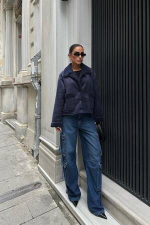 Suede Jacket With Fur Inside - Sobe Istanbul - Globality Store - Women Clothes Wholesale Turkey