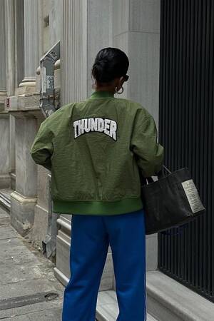 Back Printed Bomber Jacket - Sobe Istanbul - Globality Store - Women Clothes Wholesale Turkey