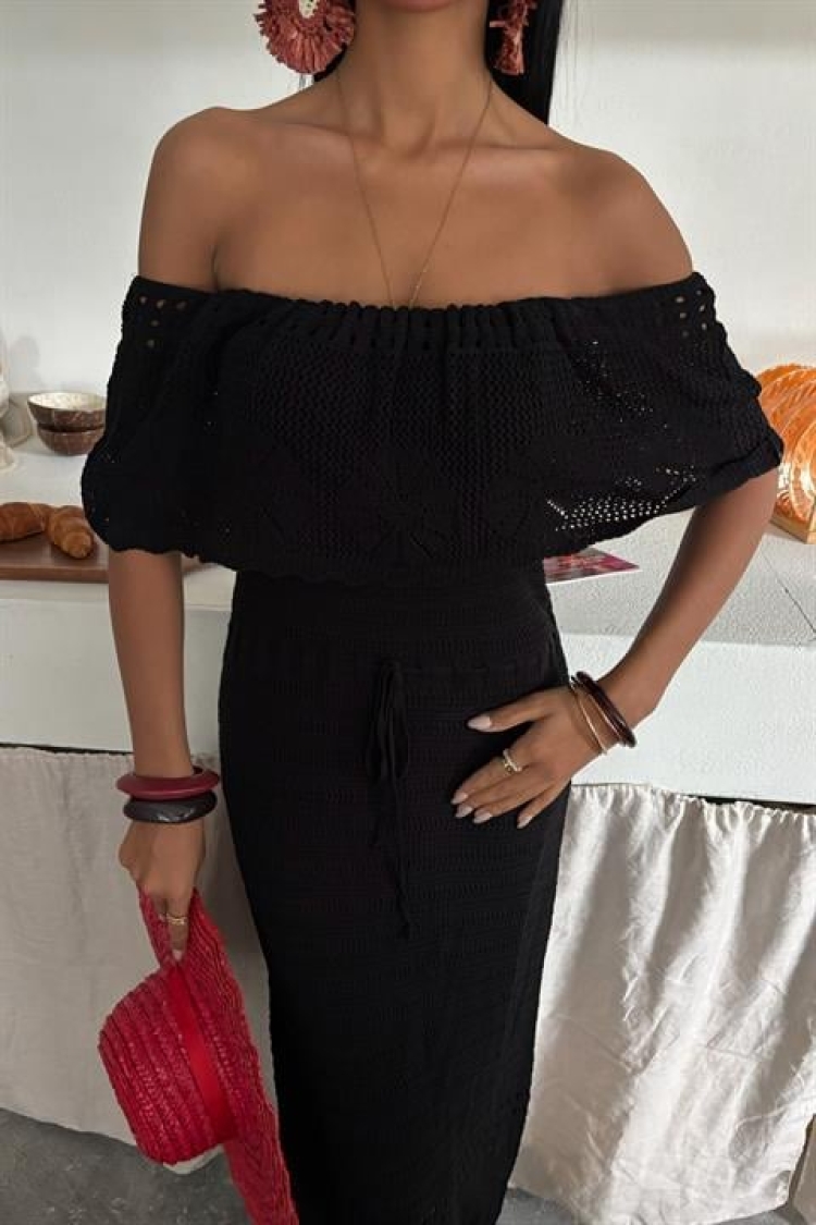 Openwork Strapless Dress
