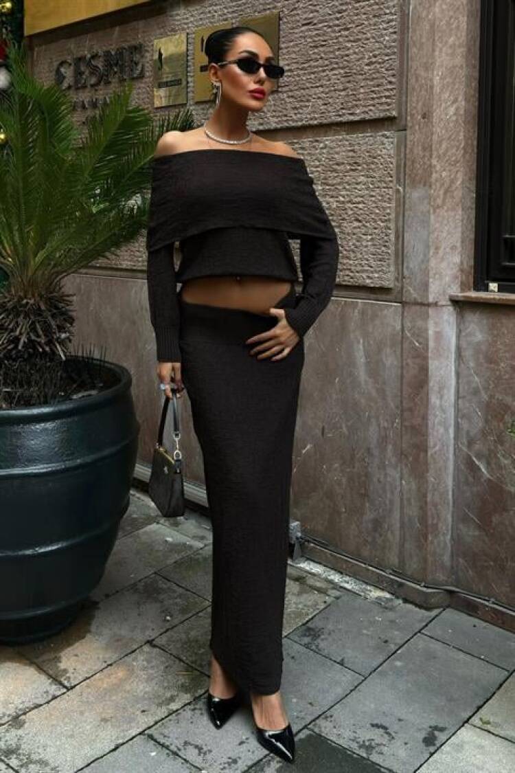 Madonna Collar Skirt Suit