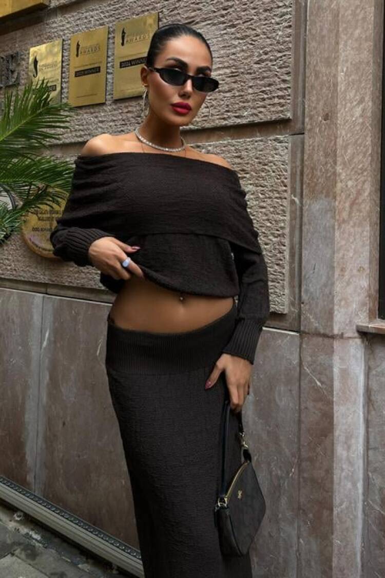 Madonna Collar Skirt Suit
