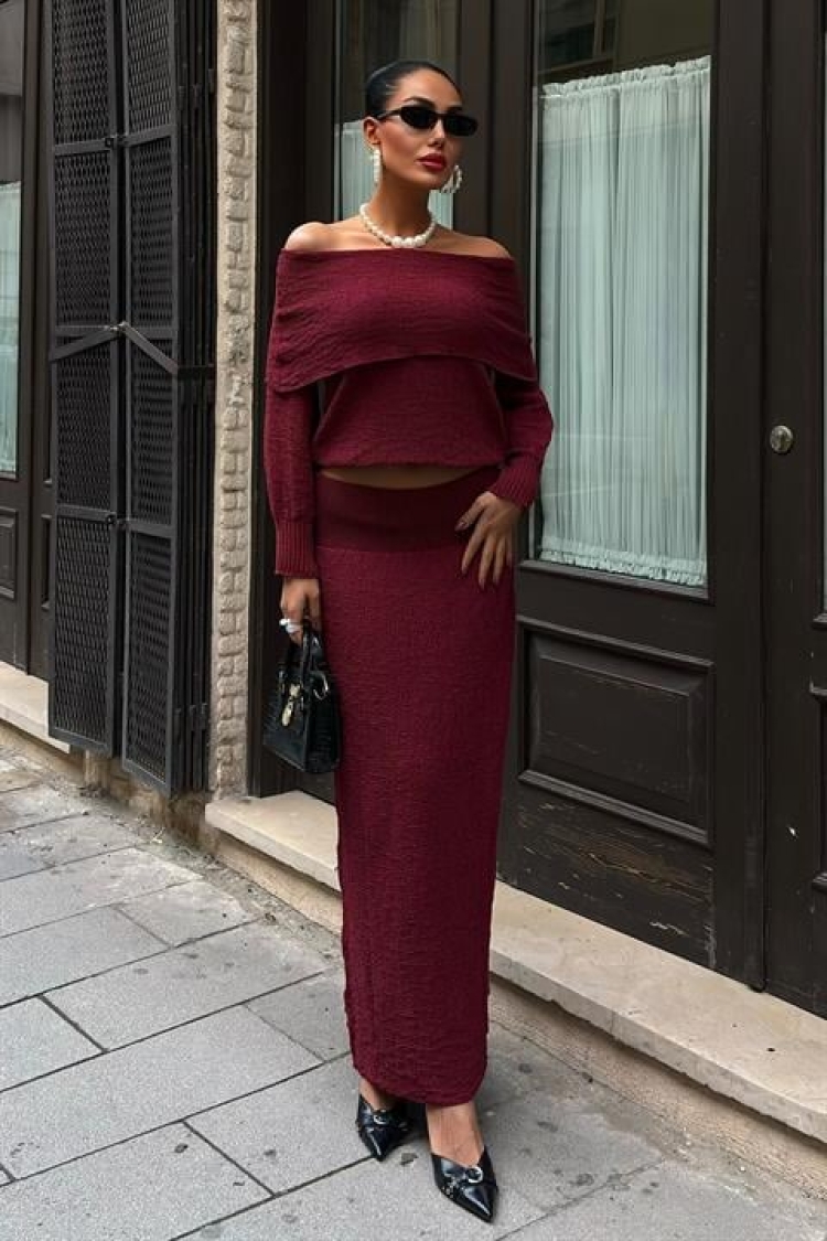 Madonna Collar Skirt Suit