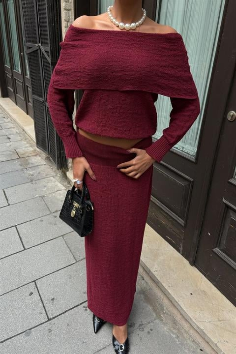 Madonna Collar Skirt Suit
