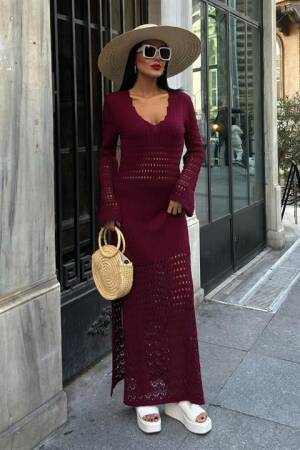 Openwork Detailed Spanish Sleeve Dress - Sobe Istanbul - Globality Store - Women Clothes Wholesale Turkey