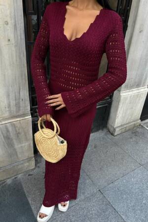 Openwork Detailed Spanish Sleeve Dress - Sobe Istanbul - Globality Store - Women Clothes Wholesale Turkey