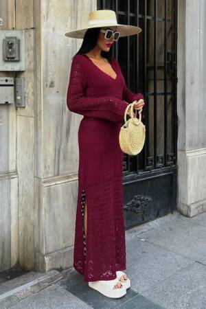 Openwork Detailed Spanish Sleeve Dress - Sobe Istanbul - Globality Store - Women Clothes Wholesale Turkey