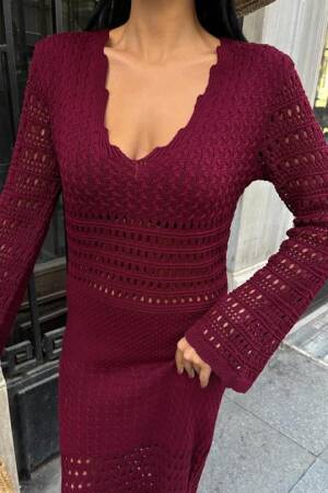 Openwork Detailed Spanish Sleeve Dress - Sobe Istanbul - Globality Store - Women Clothes Wholesale Turkey