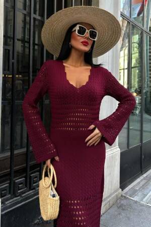 Openwork Detailed Spanish Sleeve Dress - Sobe Istanbul - Globality Store - Women Clothes Wholesale Turkey